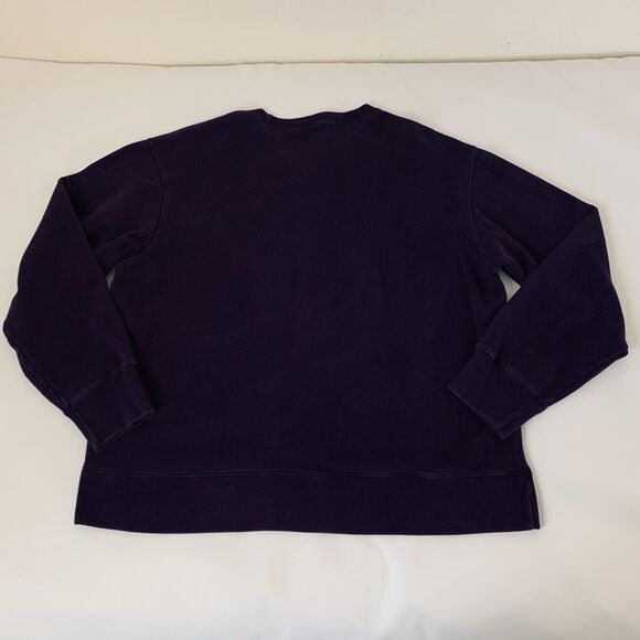 Vintage Ralph Lauren Polo Sport Sweatshirt L Purple Embroidered Pony Crew USA - Picture 2 of 8